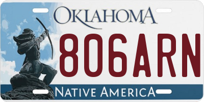 OK license plate 806ARN
