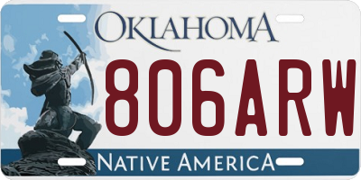 OK license plate 806ARW