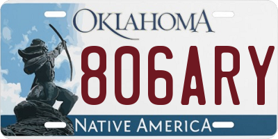 OK license plate 806ARY
