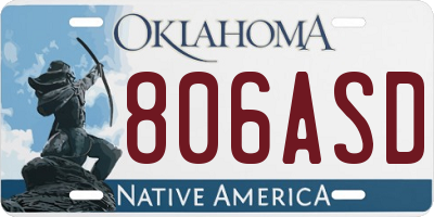 OK license plate 806ASD