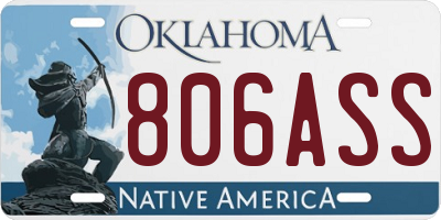 OK license plate 806ASS