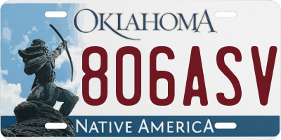 OK license plate 806ASV