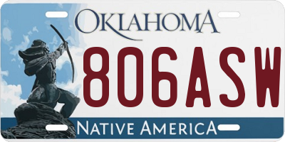 OK license plate 806ASW