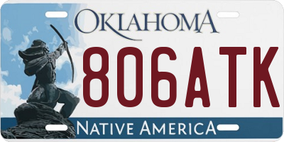 OK license plate 806ATK