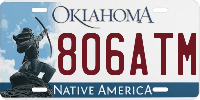 OK license plate 806ATM