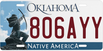 OK license plate 806AYY
