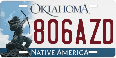 OK license plate 806AZD
