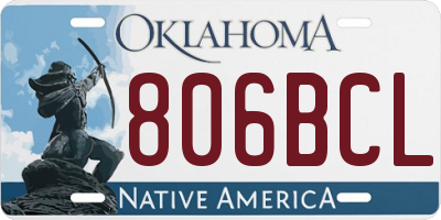 OK license plate 806BCL