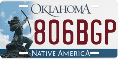 OK license plate 806BGP