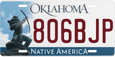 OK license plate 806BJP