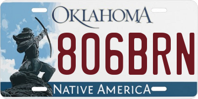 OK license plate 806BRN