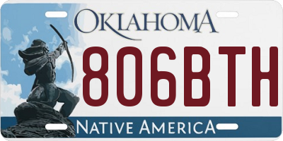 OK license plate 806BTH