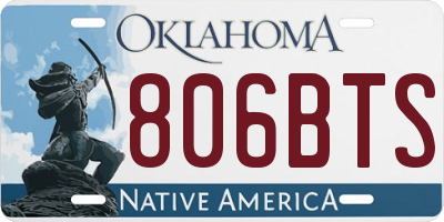 OK license plate 806BTS