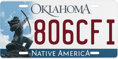 OK license plate 806CFI