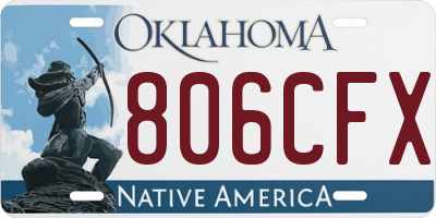 OK license plate 806CFX