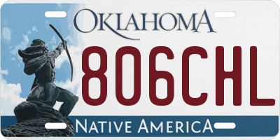 OK license plate 806CHL