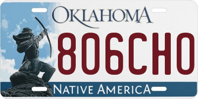 OK license plate 806CHO