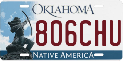 OK license plate 806CHU
