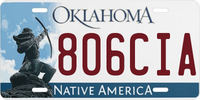 OK license plate 806CIA