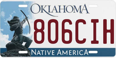 OK license plate 806CIH