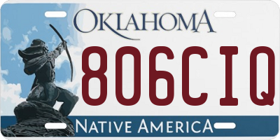 OK license plate 806CIQ