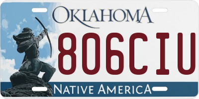 OK license plate 806CIU