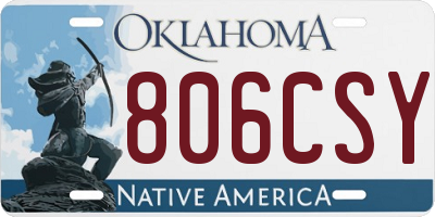 OK license plate 806CSY