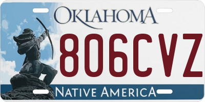OK license plate 806CVZ