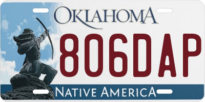 OK license plate 806DAP