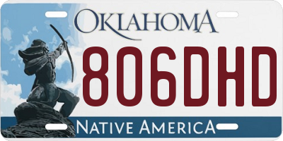 OK license plate 806DHD