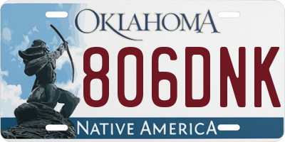 OK license plate 806DNK