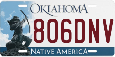 OK license plate 806DNV