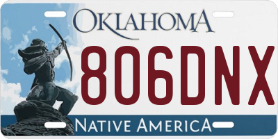 OK license plate 806DNX