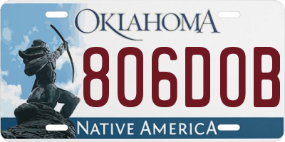 OK license plate 806DOB