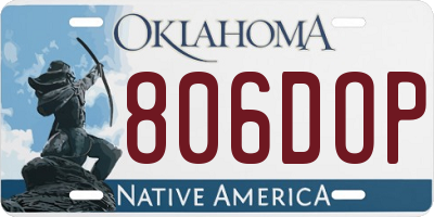 OK license plate 806DOP