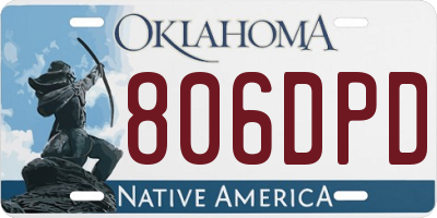 OK license plate 806DPD