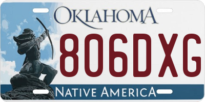 OK license plate 806DXG