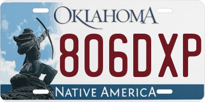 OK license plate 806DXP