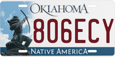 OK license plate 806ECY