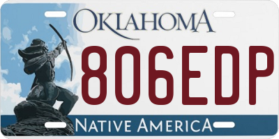 OK license plate 806EDP
