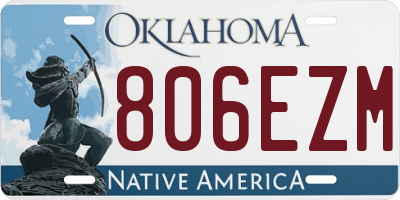 OK license plate 806EZM
