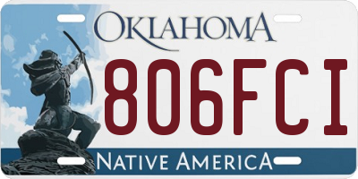 OK license plate 806FCI