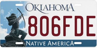 OK license plate 806FDE