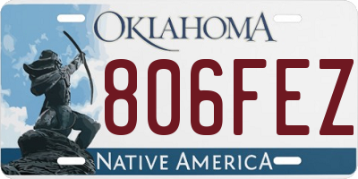 OK license plate 806FEZ