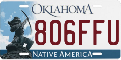 OK license plate 806FFU