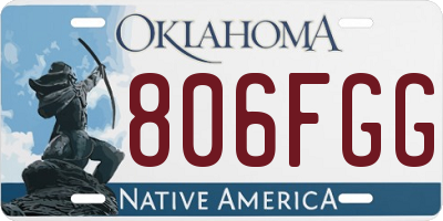 OK license plate 806FGG