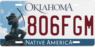 OK license plate 806FGM