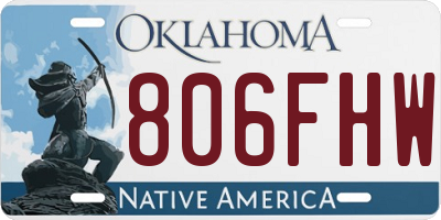 OK license plate 806FHW