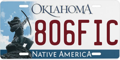 OK license plate 806FIC