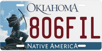 OK license plate 806FIL